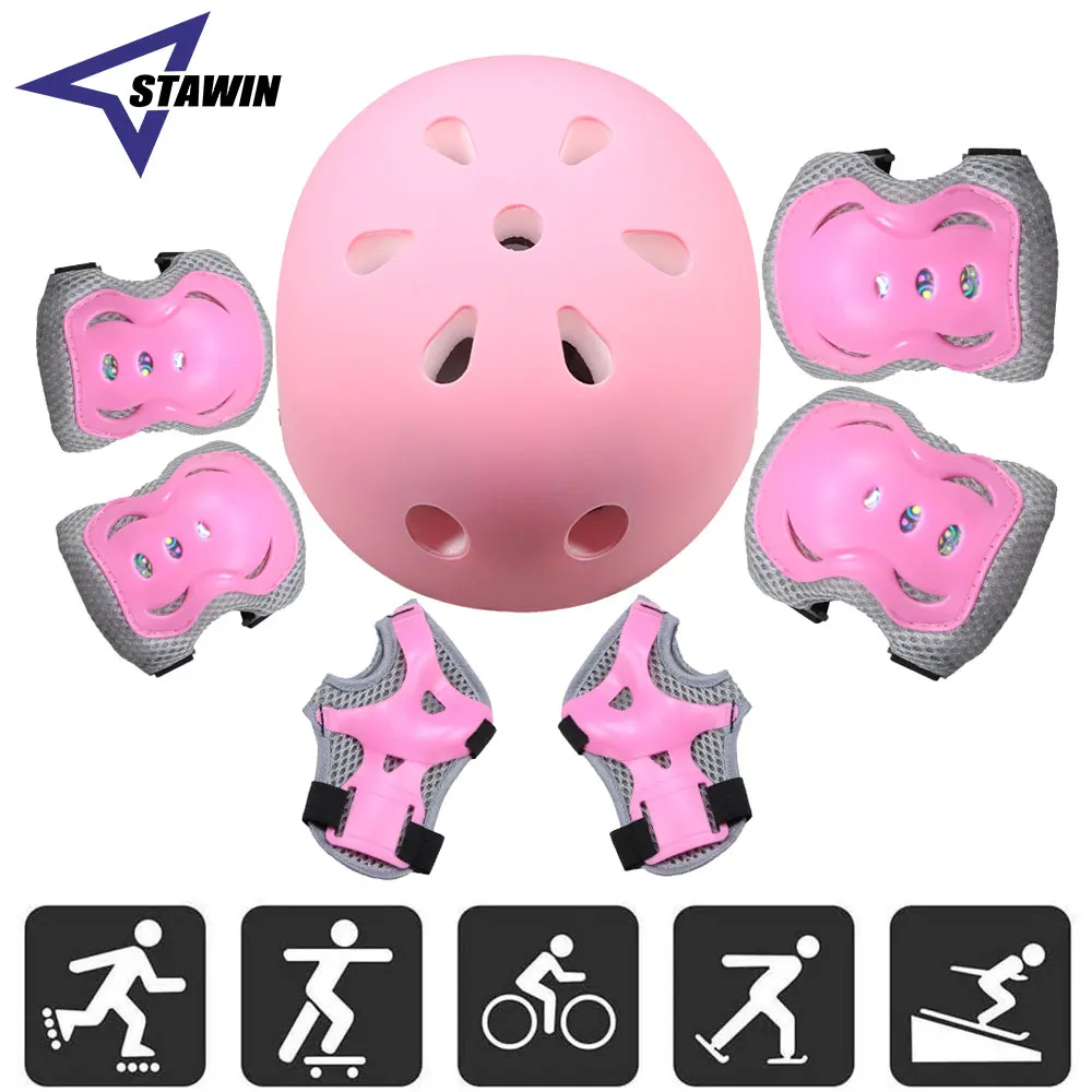 7Pcs/Set Kids Bike Helmet Skat - Scooter Helmet Set recension och pris