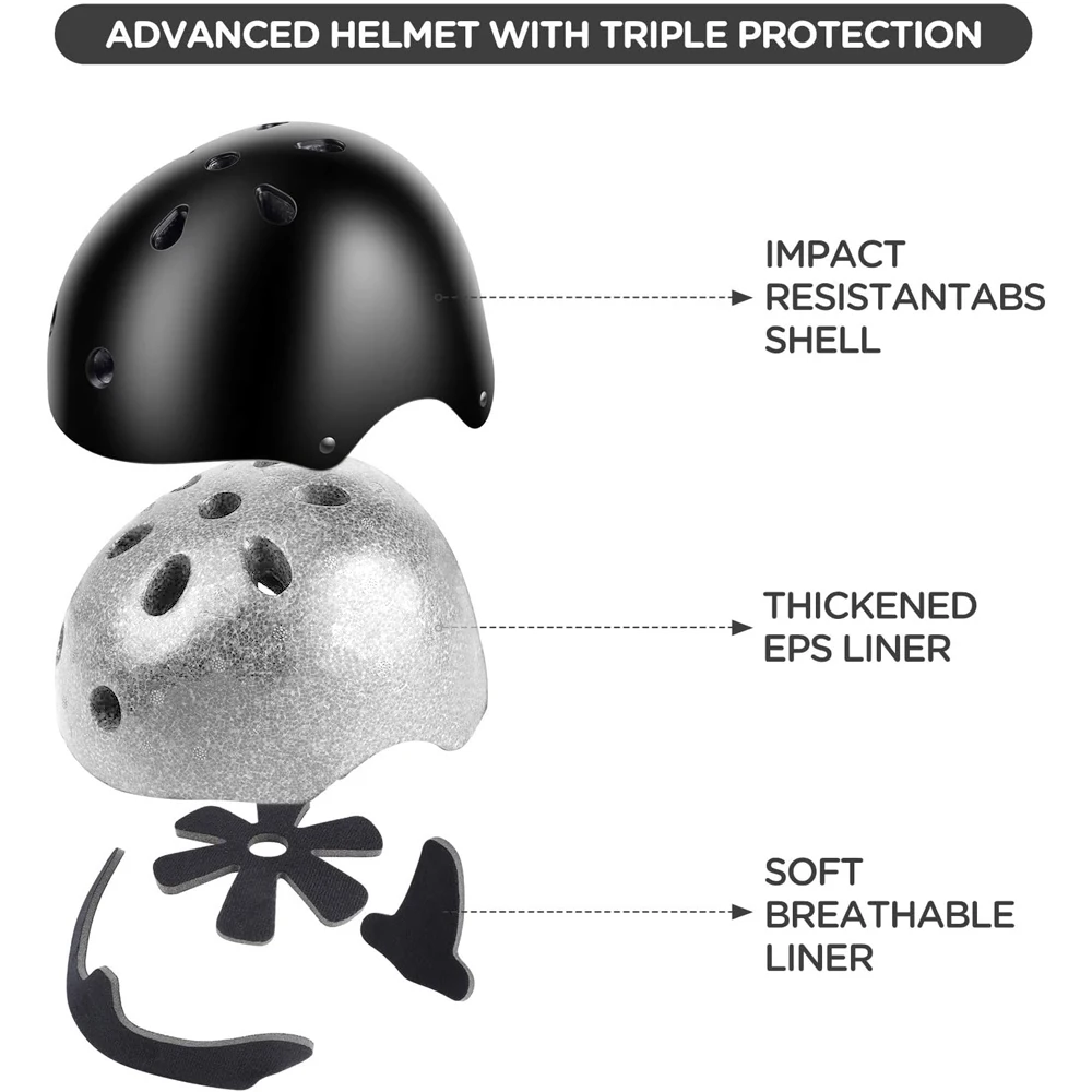 7Pcs/Set Kids Bike Helmet Skat - Scooter Helmet Set recension och pris