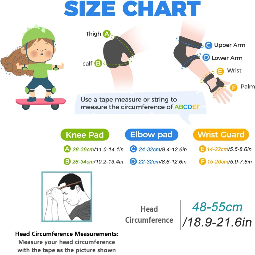 7Pcs/Set Kids Bike Helmet Skat - Scooter Helmet Set recension och pris