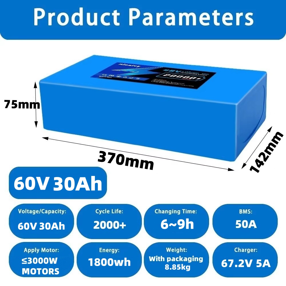 [US Direct] Aleaivy 60V 20AH / - 60V 30Ah 21700 Battery Pack recension och pris