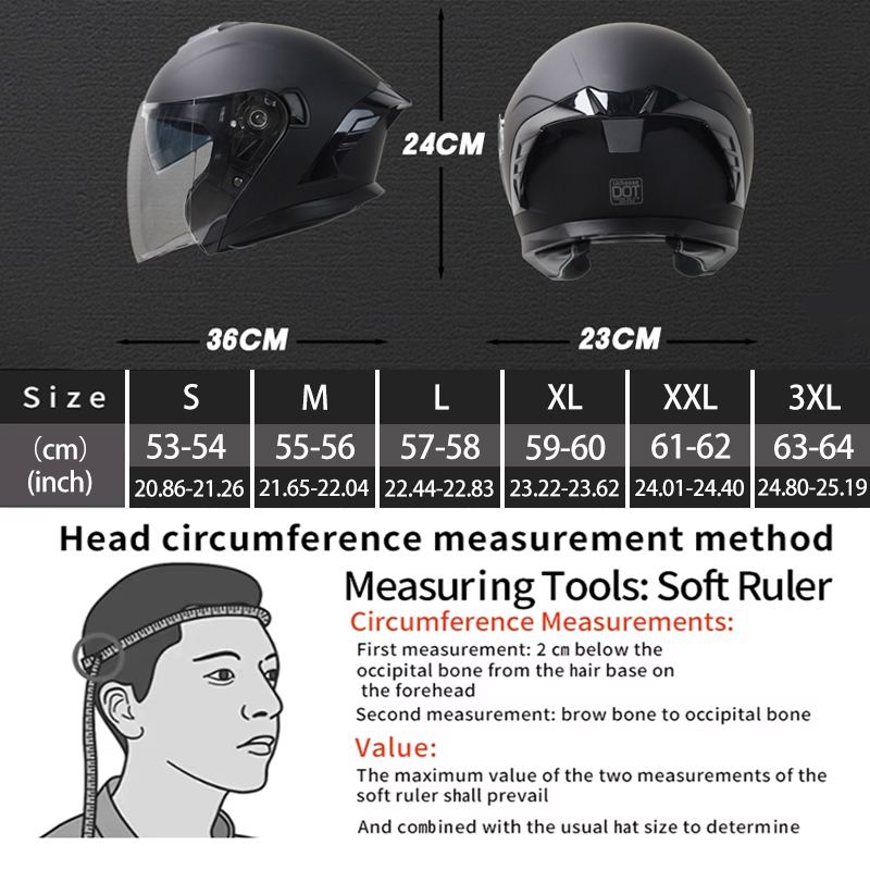 715 Motorcycle Open Face Helme - Scooter Helmet Set recension och pris