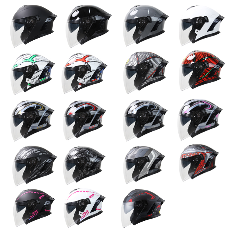 715 Motorcycle Open Face Helme - Scooter Helmet Set recension och pris